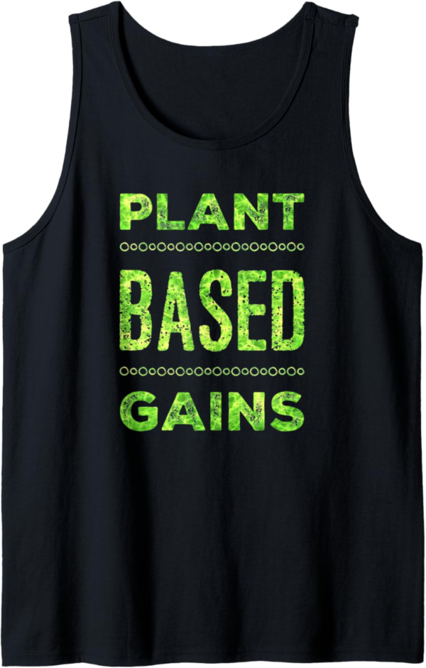 Plant Based Gains - Vegan Gym Weightlifting Workout Tank Top - Image 2
